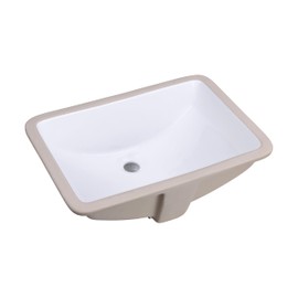 Wells Sinkware Rectangular 20 x 15 Ceramic Undermount Bathroom Sink Vanity White