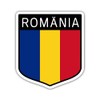 Squiddy Romania Romanian Flag Shield - Vinyl Sticker Decal for Phone, Laptop, Water Bottle (3" high)