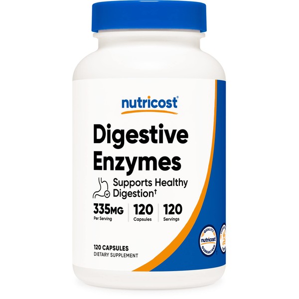 Nutricost Digestive Enzymes 335mg, 120 Capsules - Complete Digestive Enzyme Supplement