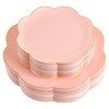 60pcs Pink Plastic Plates with Gold Rim Heavy Duty Scalloped