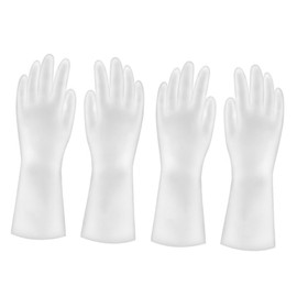 FRCOLOR 2 Pairs Reusable Kitchen Cleaning Gloves Durable Latex Dishwashing Gloves for Home Use Medium Dry for Kitchen Bathroom Cleaning