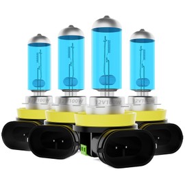 DMEPUGI Headlight Bulbs Fit For Chrysler Town & Country 2010-2016,H11 H11 High Low Beam Combo,Super Bright 5500K White Light High Performance Halogen Light Bulbs,4PCS