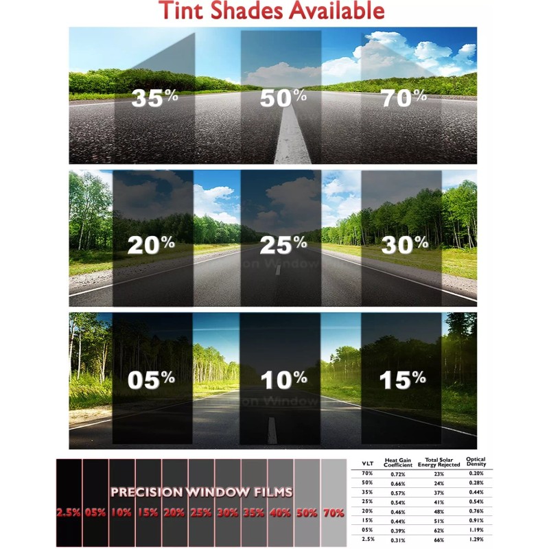 Precision Window Films Nano Carbon Window Film Any Tint Shade