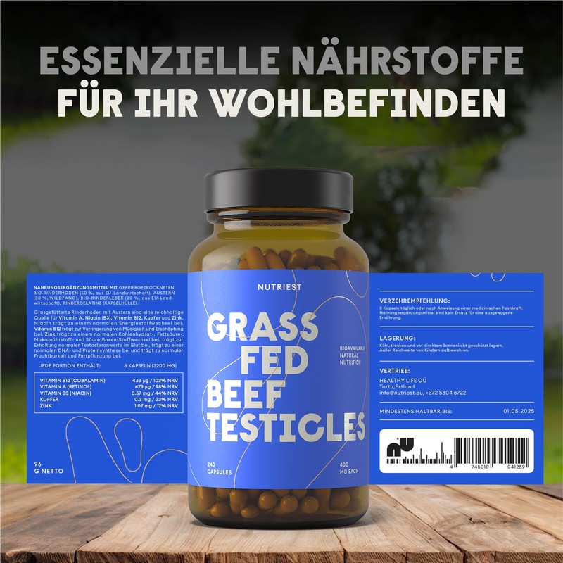 Nutriest Organic Beef Testicle Extract - EU Pasture Holding and