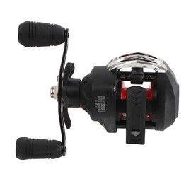 8KG Baitcasting Reel Double Seals Bearing Fishing Reel with Magnet Braking System Black Red LK201 Plastic Skirted Spool Right Hand