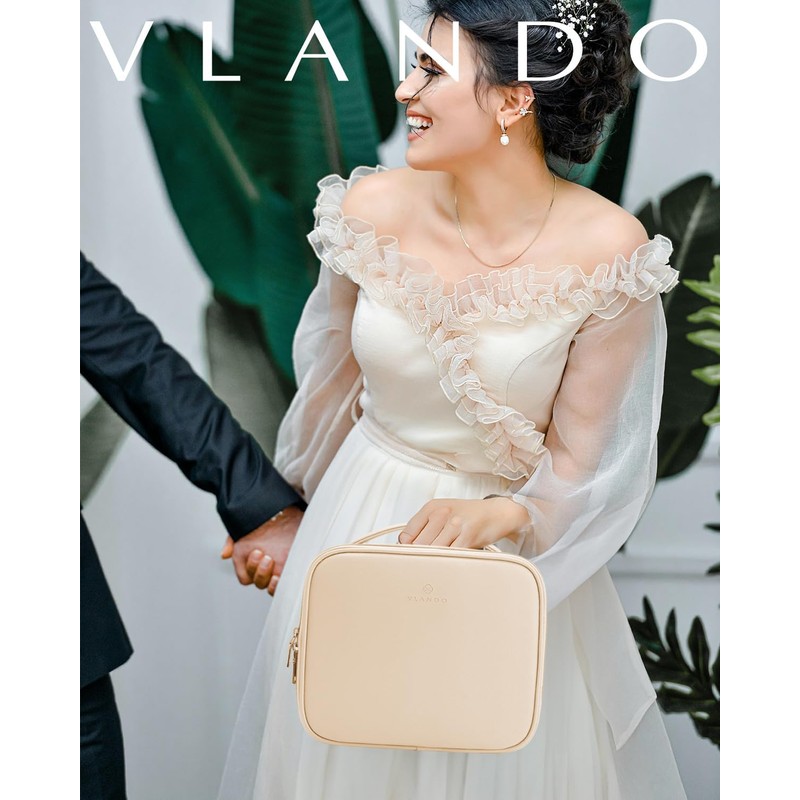 Vlando Large Capacity Travel Cosmetic Bag - Makeup Bag, PU