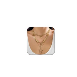 rgwtgkyh Layered Gold Necklaces for Women 3Pcs Stacked Choker Necklaces Sets Multi Star Pendant Necklace Fashion Statement Gold Necklace Trendy Y2k Necklace Jewelry (gold)