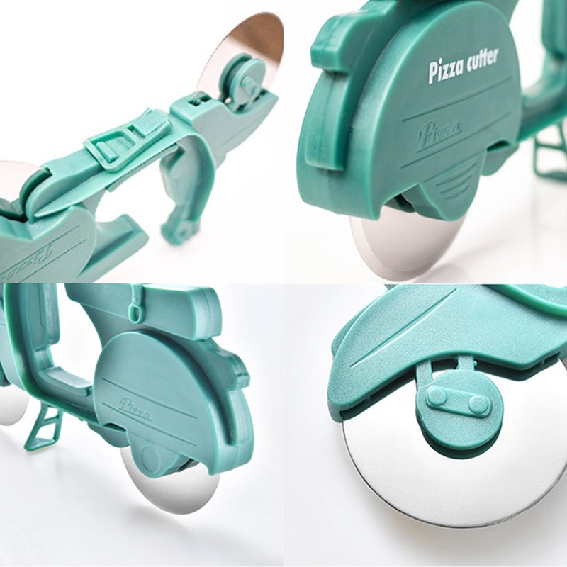 KASESSS Motorcycle Pizza Cutter, Funny Stainless Steel Plastic Pizza Roller,
