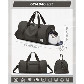 Gym Bag for Women Men with Shoe Compartment,Small Travel Duffle Bags for Traveling Overnight Weekender Bag Personal Item Travel Bag Large Sport Bag Workout Bag Coffee Brown