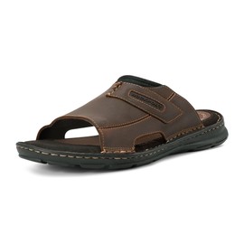 Rockport Men's Darwyn Slide Sandal, Brown Ii Leather, 12 M US