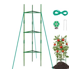Tomato Plant Support Cages, 48 inches, 3 Pack, Garden Trellis for Climbing Vegetables (3, 48")