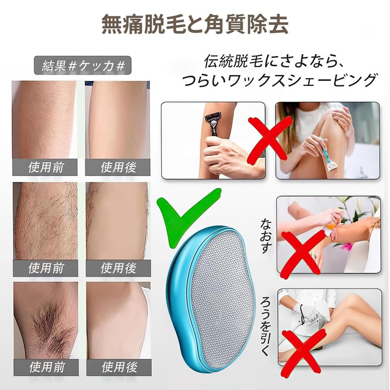 だつもうき ミニ脱毛器 擦るだけ 小型 男女兼用 物理脱毛 お手入れ簡単 軽量 脱毛器 角質除去