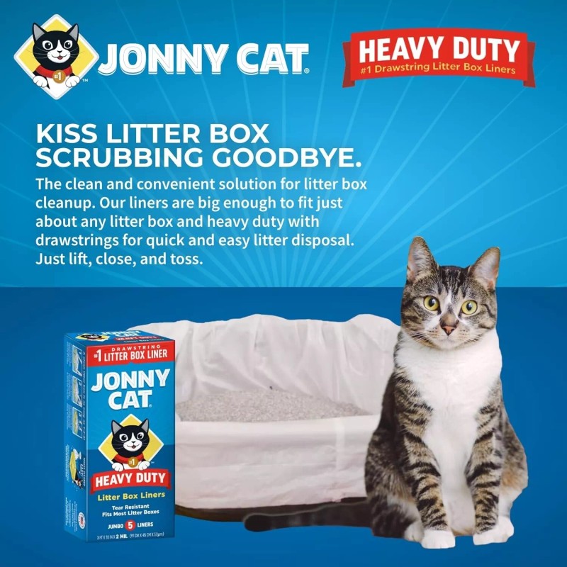 Unbranded JONNY CAT Heavy Duty Jumbo Tear-Resistant Litter Box Liners,