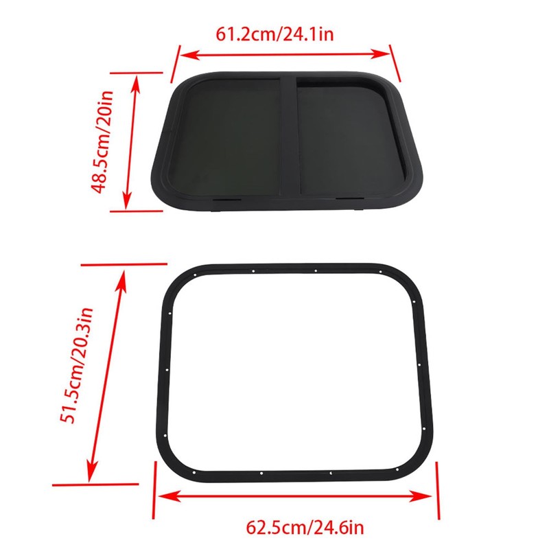 labwork 24W x 20H Aluminum Alloy Tempered Glass Window Horizontal