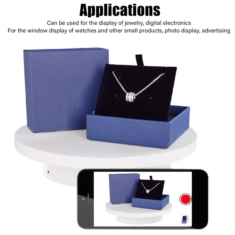 Rotating Display Stand White Plug in Remote Control Load Bearing