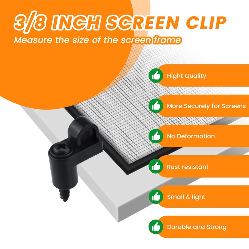 Aifeier ET 16 Pack 3/8 Inch Window Screen Clips with