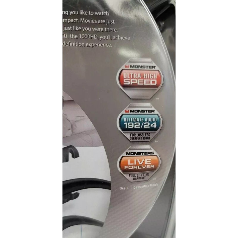 Monster 1000HD Advanced Ultra High Speed HDMI Cable Digital A/V