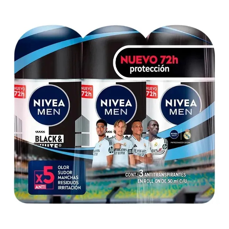 Pack X3 Desodorante Men Black & White 50ml Nivea