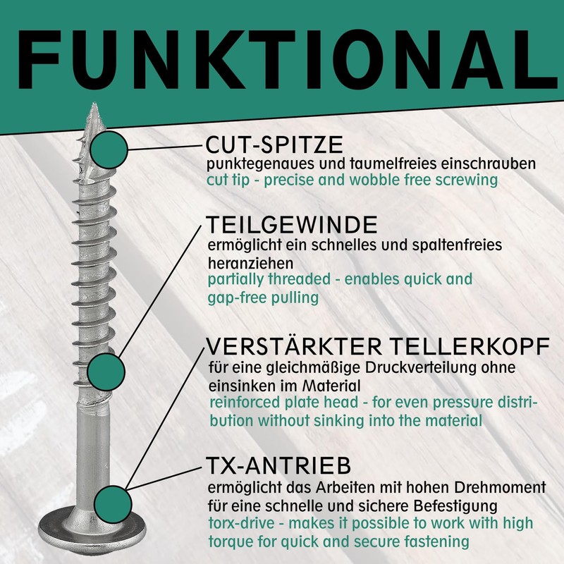 Flat Head Screws with Torx Drive (TX) | Stainless Steel