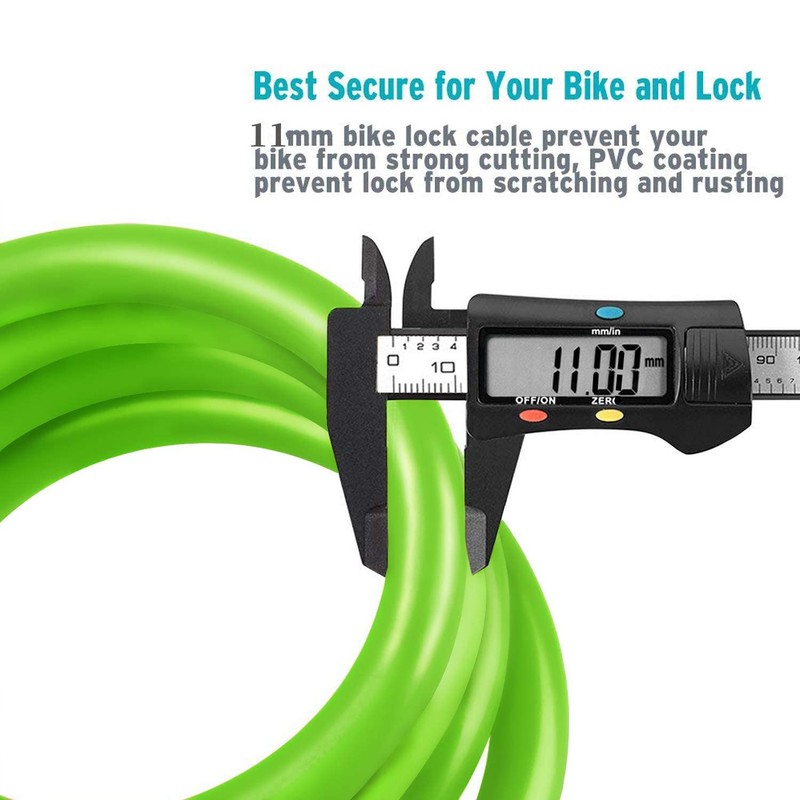 IDEALUX Bike Lock Cable, Bicycle Cable Lock with 4 Digit