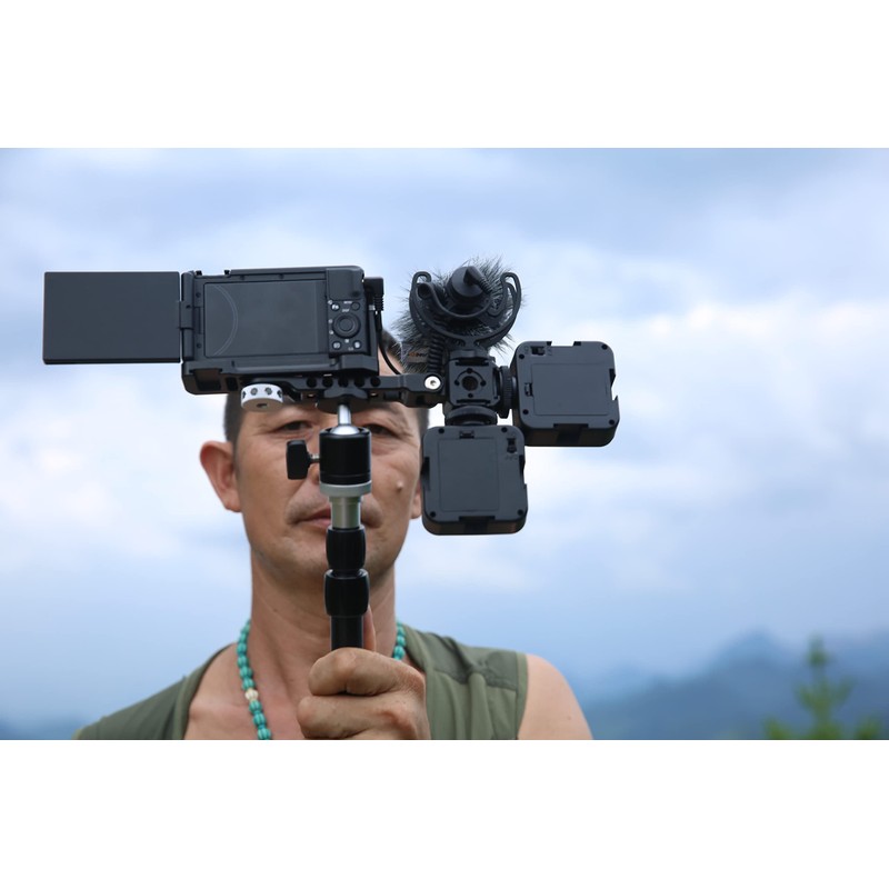 NICEYRIG Triple Cold Shoe Extension Mount with 6.35mm Screws Compatible