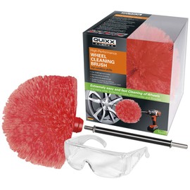 Quixx QWCB1 Wheel Cleaning Brush, Suitable for Cordless Drills and all Wheel Rims Surfaces, Cleans without Scratching the Car Motorcycles and Bicycles Wheels and Rim-bed
