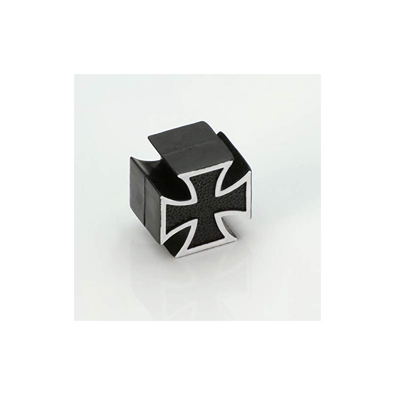 LST 2x Valve Caps Tyre Valve Caps Iron Cross Black