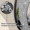 FEUFOAM Wall Clock Silver Irregular Mirror Glass Clocks Cute Crystal