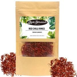 Dried Red Chilli Rings | 200+ Rings | 100% Natural, Gluten Free | Dried Chilli Thread | Chilis For Cooking, Infusing, Cocktails, Garnish, Chilli Flakes | 1.05 Oz, 30 Grams|Drink Botanicals Ireland