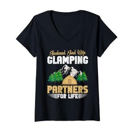 Glamper Vacation Camping Essentials Camping Tent Glamping V-Neck T-Shirt
