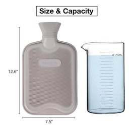 HomeTop Premium Classic Rubber Hot or Cold Water Bottle with Cute Stuffed Bear Cover(2 Liters, Lavender Purple)