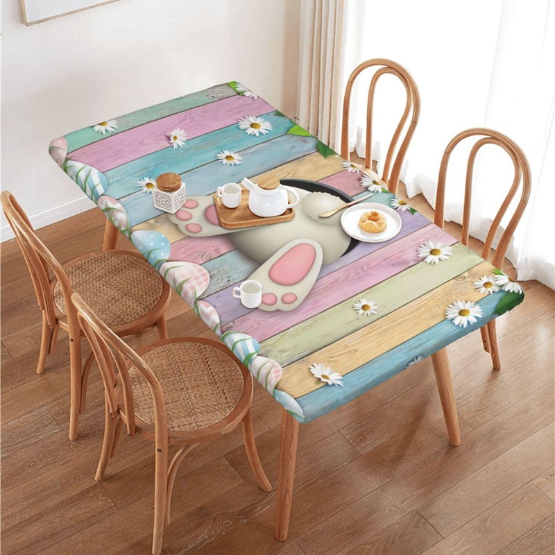 YSBYEIU Easter Decor Rectangle Tablecloth Washable Table Cloth for Kitchen
