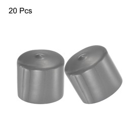 QUARKZMAN Pack of 20 Rubber End Caps 34 mm ID Rubber Caps Round Protective Caps Stopper Post Cap Rubber Feet Chair Socks Foot Caps Chair Gliders Furniture Gliders Dark Grey for Pipes Chair Table Feet