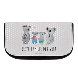 Mr. & Mrs. Panda Koala Family Two Cosmetic Bag, gray, Hand Drawn