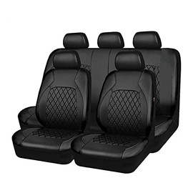Funda de Asiento de Coche de 9 Piezas, Protector de Asiento Universal de Cuero PU, Conjunto Completo de Accesorios Interiores de automóvil para Coche 