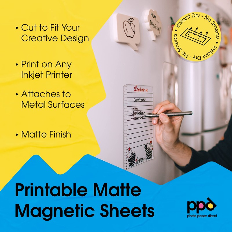PPD PPD 5 Sheets A4 Inkjet Magnetic Matt Photo Paper