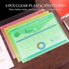 ASYKNM Pack of 6 Clear Document Folders with Press Stud