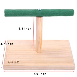 QBLEEV Small Bird Perch,Bird Play Stand,Portable Training Parrot Playstand, Bird Cage Toys for Cockatiels Conures Parakeet Finch Lovebirds