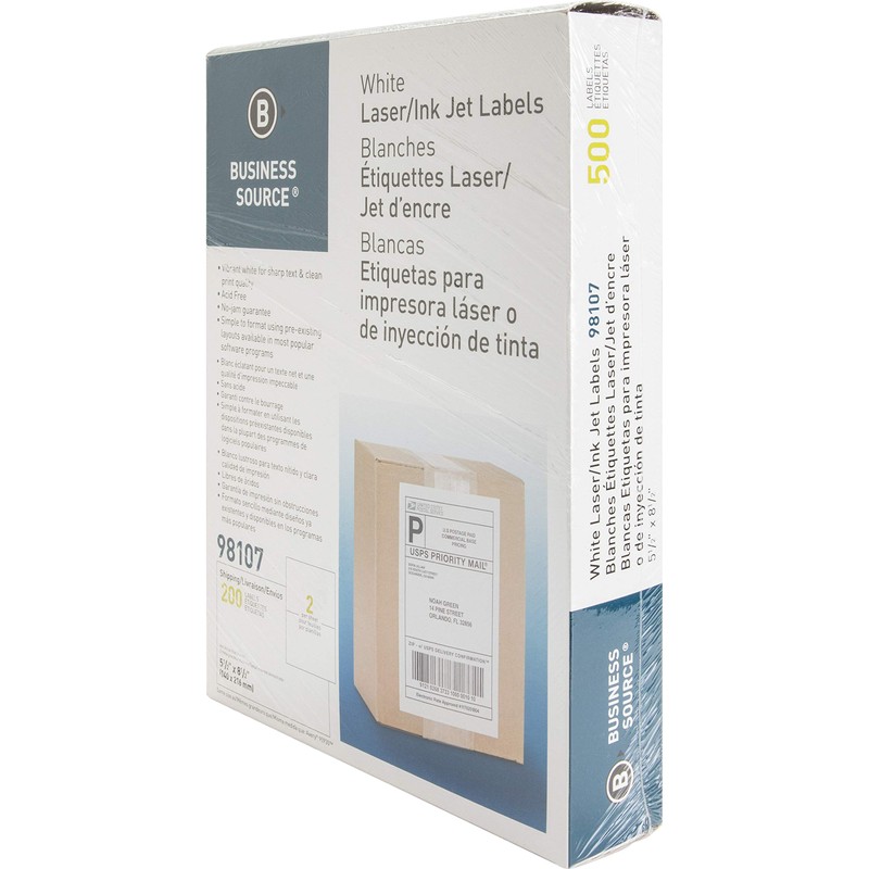 Business Source™ Bright White Premium-Quality Internet Shipping Labels, 1000/CT