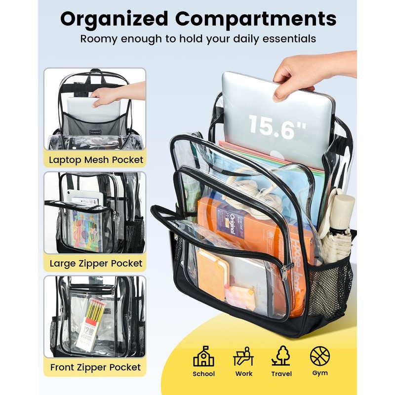 Vorspack Clear Backpack Heavy Duty - Extra Large Clear Backpacks