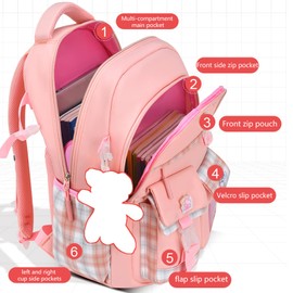 KEBEIXUAN Cute School Bags for Girls Kawaii Backpack School for Girls 3 5 Class Teenager School Backpack, Blue- 1