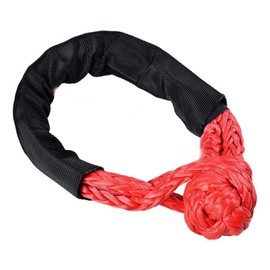 1/2in Car Recovery Straps Winch Rope 35000lbs Flexible Synthetic Shackle for ATV Marine Agriculture Industry Mining