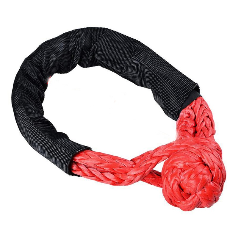 1/2in Car Recovery Straps Winch Rope 35000lbs Flexible Synthetic Shackle