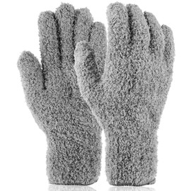 Ymapinc Plant Dusting Gloves - Gray Microfiber Gloves for Plant Cleaning, Reusable Dusting Mitt for House, Kitchen, Indoor Use, Desk, Light, Window, Car Wash
