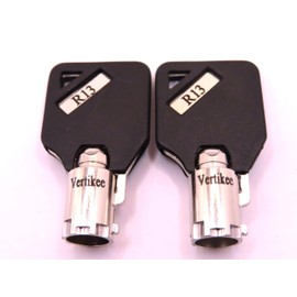 R13 Keys Compatible with Husky Milwaukee & Steel Glide R13 Tool Box Tool Chest Replacement Lock Keys, 2 Cut R13 Replacement Keys with Black Caps. Vertikee(TM)