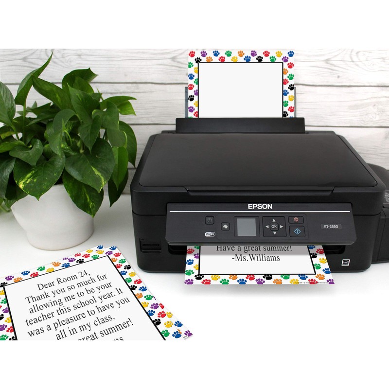 Teacher Created Resources Colorful Paw Prints Computer Paper (4769), Multicolor