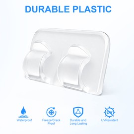 Hooks for Outdoor String Lights Clips: 40Pcs Hanging Christmas Light Clip - Outside Heavy Duty Cable Clear Holders with Waterproof UV-Resistant Adhesive Strips - Outdoors Cord Rope Organizer