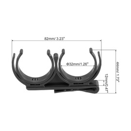 PATIKIL Golf Ball Holder, Plastic Rotatable Foldable Hold 2 Balls Golf Clip Accessories for Ball Games Attachment on Waist Belt, Black
