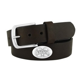 NCAA Mississippi State Bulldogs Zep-Pro Leather Concho Belt, Brown, 36-inches