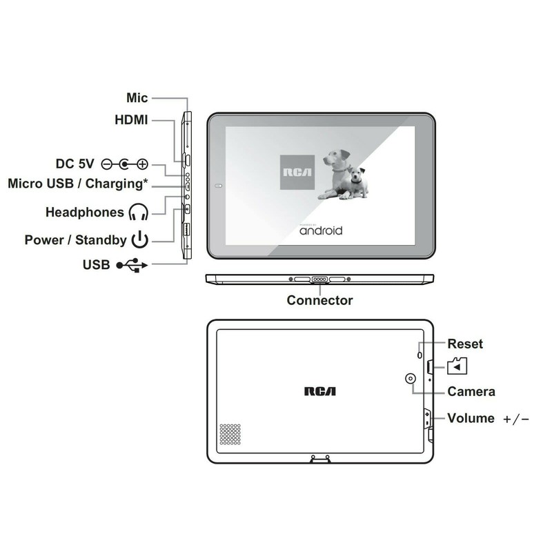 RCA Viking Pro 10" 2-in-1 Tablet 32GB Quad Core Charcoal